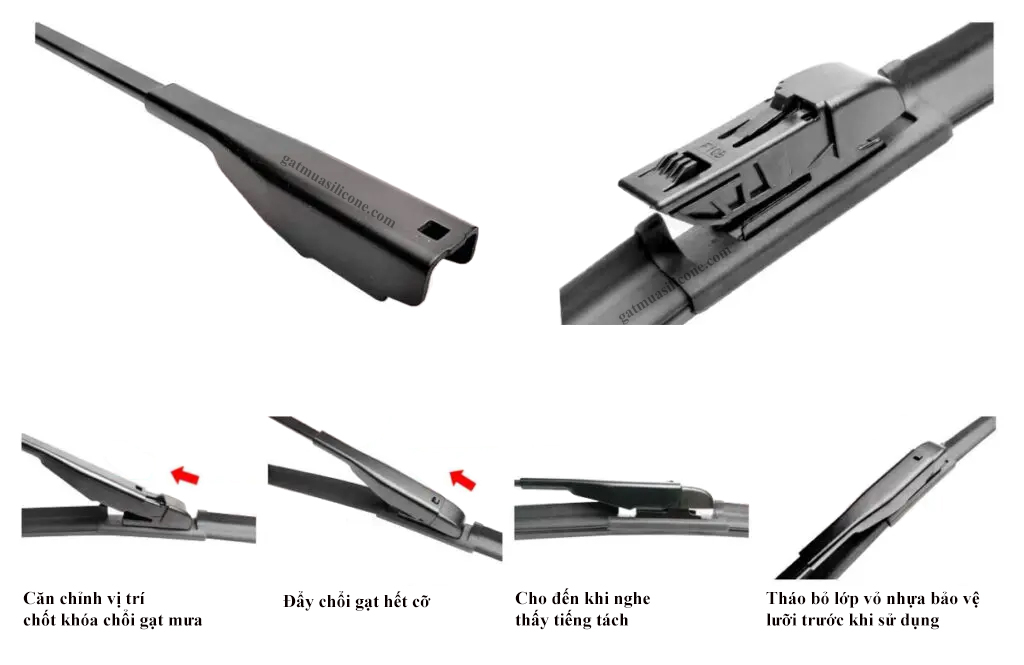 Hướng dẫn lắp đặt gạt mưa xe Chevrolet Colorado 2013 đến 2020 Silicone lưỡi phẳng