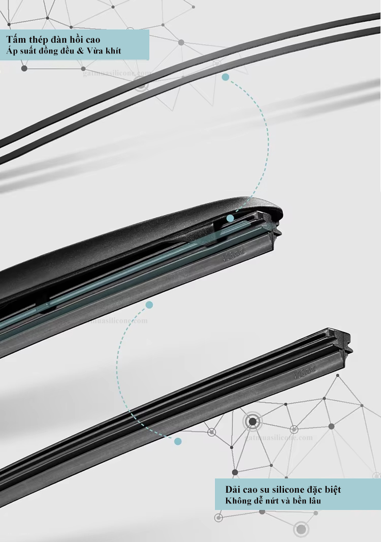 Ưu điểm Gạt mưa xe Volkswagen Virtus 2022 đến 2025 Hybrid Silicone chính hãng